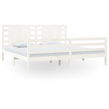 Rám postele bílý masivní borovice 200 × 200 cm, 3104304 (3104304)