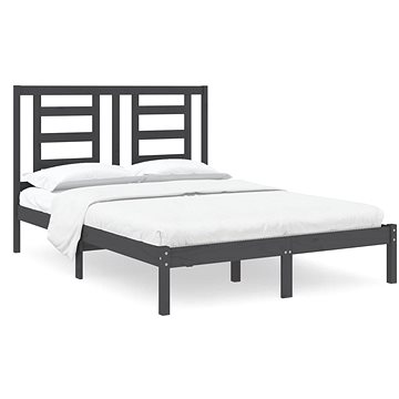 Rám postele šedý masivní dřevo 120 × 190 cm Small Double, 3104320 (3104320)