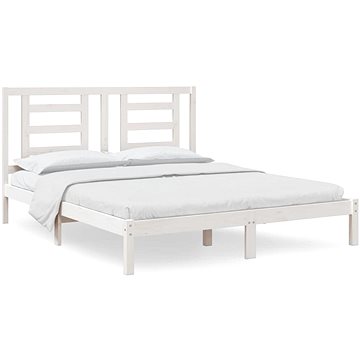 Rám postele bílý masivní borovice 160 × 200 cm, 3104359 (3104359)
