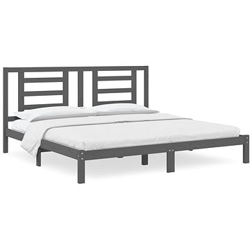 Rám postele šedý masivní borovice 200 × 200 cm, 3104370 (3104370)
