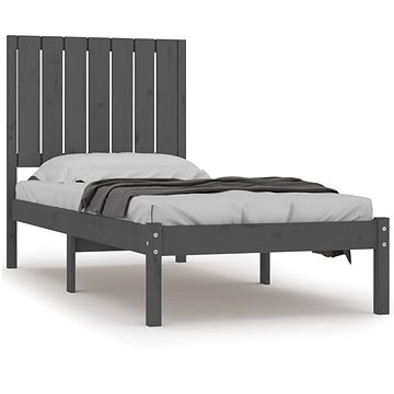 Rám postele šedý masivní dřevo 75 × 190 cm Small Single, 3104375 (3104375)