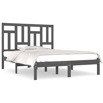 Rám postele šedý masivní dřevo 120 × 190 cm Small Double, 3104515 (3104515)