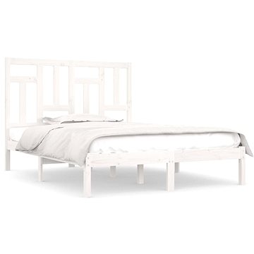 Rám postele bílý masivní borovice 140 × 190 cm, 3104524 (3104524)