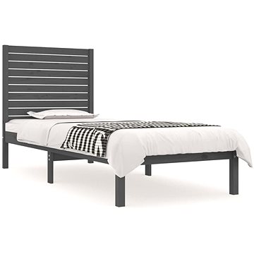 Rám postele šedý masivní dřevo 75 × 190 cm Small Single, 3104570 (3104570)