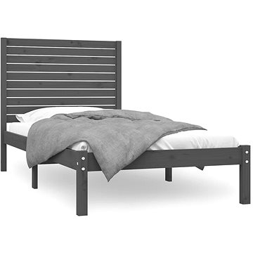 Rám postele šedý masivní dřevo 90 × 200 cm, 3104595 (3104595)