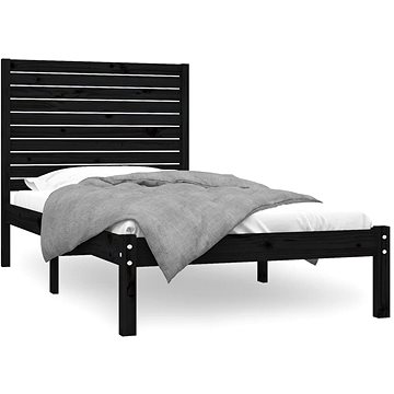 Rám postele černý masivní dřevo 90 × 200 cm, 3104597 (3104597)