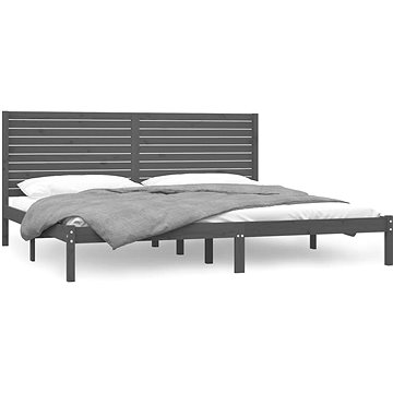 Rám postele šedý masivní dřevo 200 × 200 cm, 3104630 (3104630)