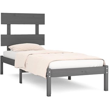 Rám postele šedý masivní dřevo 75 × 190 cm Small Single, 3104635 (3104635)