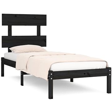 Rám postele černý masivní dřevo 75 × 190 cm Small Single, 3104637 (3104637)