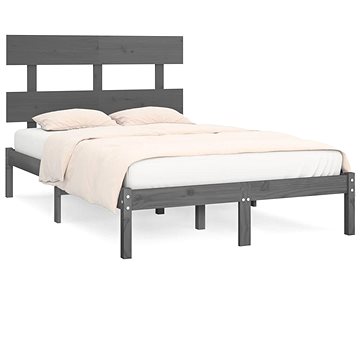 Rám postele šedý masivní dřevo 120 × 190 cm Small Double, 3104645 (3104645)