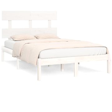Rám postele bílý masivní dřevo 135 × 190 cm Double, 3104649 (3104649)