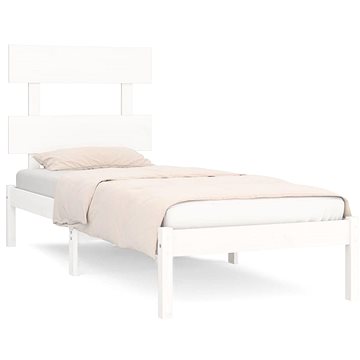 Rám postele bílý masivní dřevo 90 × 200 cm, 3104659 (3104659)