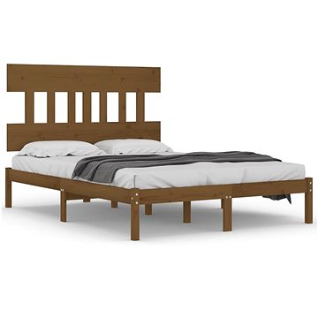 Rám postele medově hnědý masivní dřevo 135 × 190 cm Double, 3104716 (3104716)
