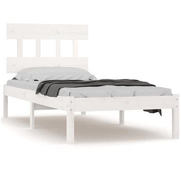 Rám postele bílý masivní dřevo 90 × 200 cm, 3104724 (3104724)