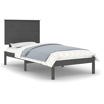 Rám postele šedý masivní dřevo 90 × 190 cm Single, 3104770 (3104770)