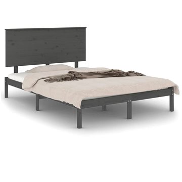 Rám postele šedý masivní dřevo 120 × 190 cm Small Double, 3104775 (3104775)