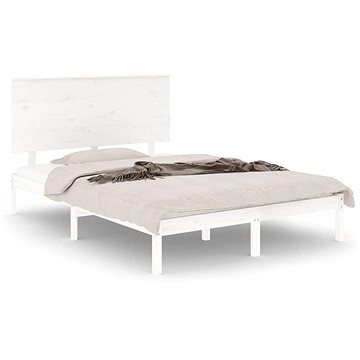 Rám postele bílý masivní borovice 140 × 190 cm, 3104784 (3104784)