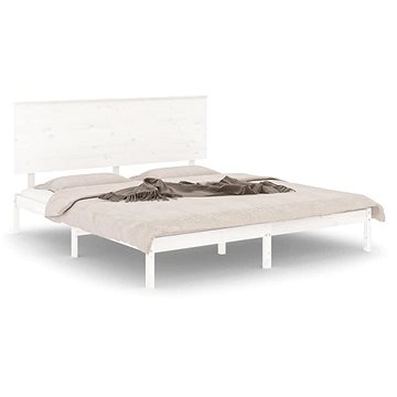 Rám postele bílý masivní dřevo 180 × 200 cm Super King, 3104819 (3104819)