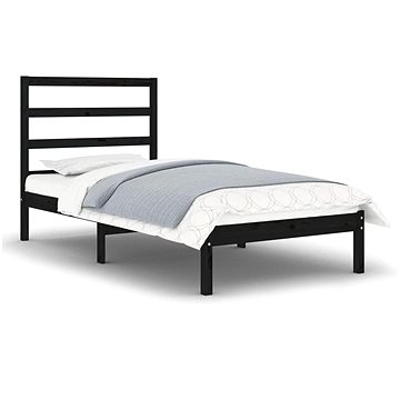 Rám postele černý masivní dřevo 75 × 190 cm Small Single, 3104897 (3104897)