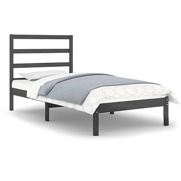 Rám postele šedý masivní dřevo 90 × 190 cm Single, 3104900 (3104900)