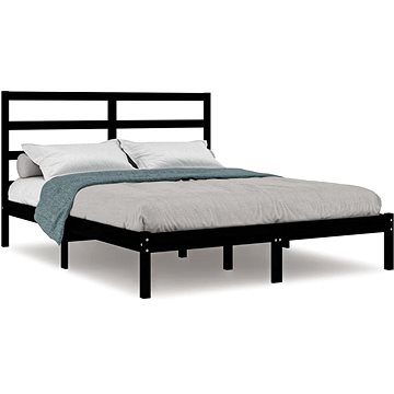 Rám postele černý masivní dřevo 120 × 190 cm Small Double, 3104907 (3104907)