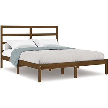 Rám postele medově hnědý masivní dřevo 135 × 190 cm Double, 3104911 (3104911)