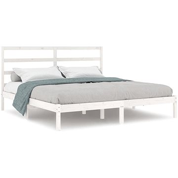 Rám postele bílý masivní dřevo 180 × 200 cm Super King, 3104949 (3104949)