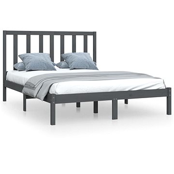Rám postele šedý masivní borovice 120 × 200 cm, 3105157 (3105157)
