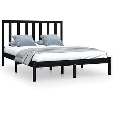 Rám postele černý masivní borovice 120 × 200 cm, 3105159 (3105159)
