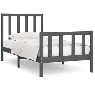 Rám postele šedý masivní dřevo 90 × 190 cm Single, 3105192 (3105192)