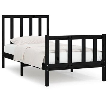 Rám postele černý masivní dřevo 90 × 190 cm Single, 3105194 (3105194)
