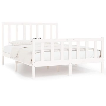 Rám postele bílý masivní dřevo 120 × 190 cm Small Double, 3105196 (3105196)