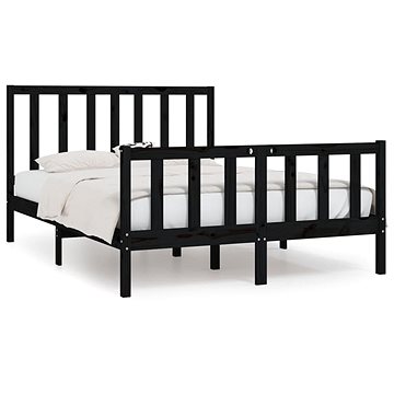 Rám postele černý masivní dřevo 120 × 190 cm Small Double, 3105199 (3105199)