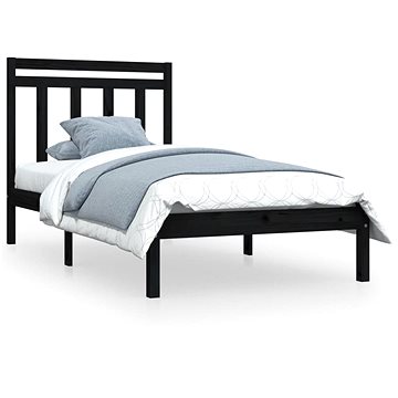 Rám postele černý masivní dřevo 90 × 190 cm Single, 3105219 (3105219)