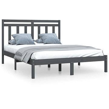 Rám postele šedý masivní dřevo 120 × 190 cm Small Double, 3105222 (3105222)
