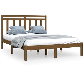 Rám postele medově hnědý masivní dřevo 135 × 190 cm Double, 3105228 (3105228)