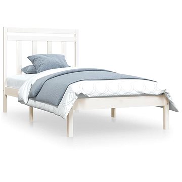 Rám postele bílý masivní dřevo 100 × 200 cm, 3105241 (3105241)