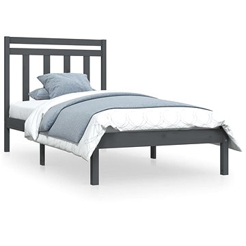 Rám postele šedý masivní dřevo 100 × 200 cm, 3105242 (3105242)