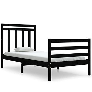 Rám postele černý masivní dřevo 90 × 190 cm Single, 3105284 (3105284)