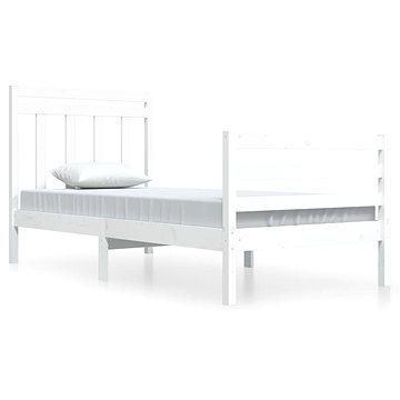 Rám postele bílý masivní dřevo 90 × 200 cm, 3105301 (3105301)