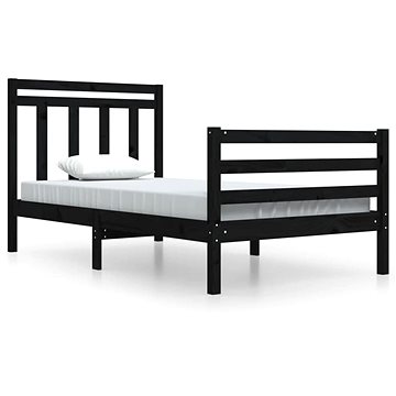 Rám postele černý masivní dřevo 100 × 200 cm, 3105309 (3105309)