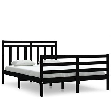 Rám postele černý masivní dřevo 140 × 200 cm, 3105319 (3105319)