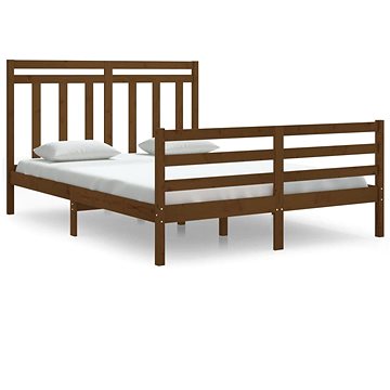 Rám postele medově hnědý masivní dřevo 150 × 200 cm King Size, 3105323 (3105323)