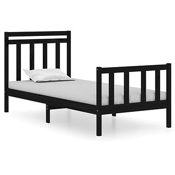 Rám postele černý masivní dřevo 75 × 190 cm Small Single, 3105344 (3105344)