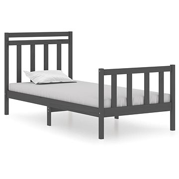 Rám postele šedý masivní dřevo 90 × 190 cm Single, 3105347 (3105347)