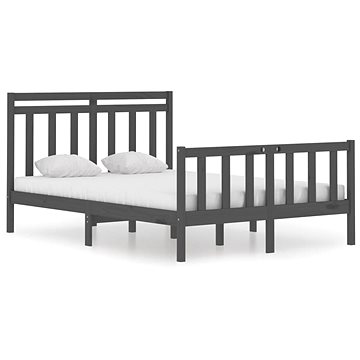 Rám postele šedý masivní dřevo 120 × 190 cm Small Double, 3105352 (3105352)