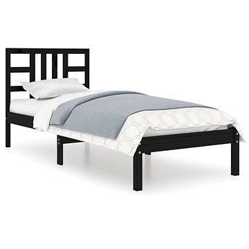 Rám postele černý masivní dřevo 75 × 190 cm Small Single, 3105369 (3105369)