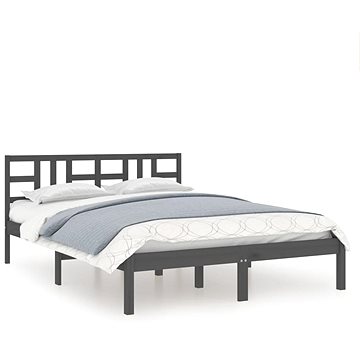 Rám postele šedý masivní dřevo 120 × 190 cm Small Double, 3105377 (3105377)