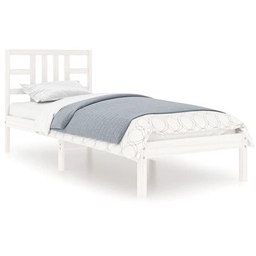 Rám postele bílý masivní dřevo 90 × 200 cm, 3105391 (3105391)