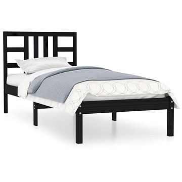 Rám postele černý masivní dřevo 100 × 200 cm, 3105399 (3105399)